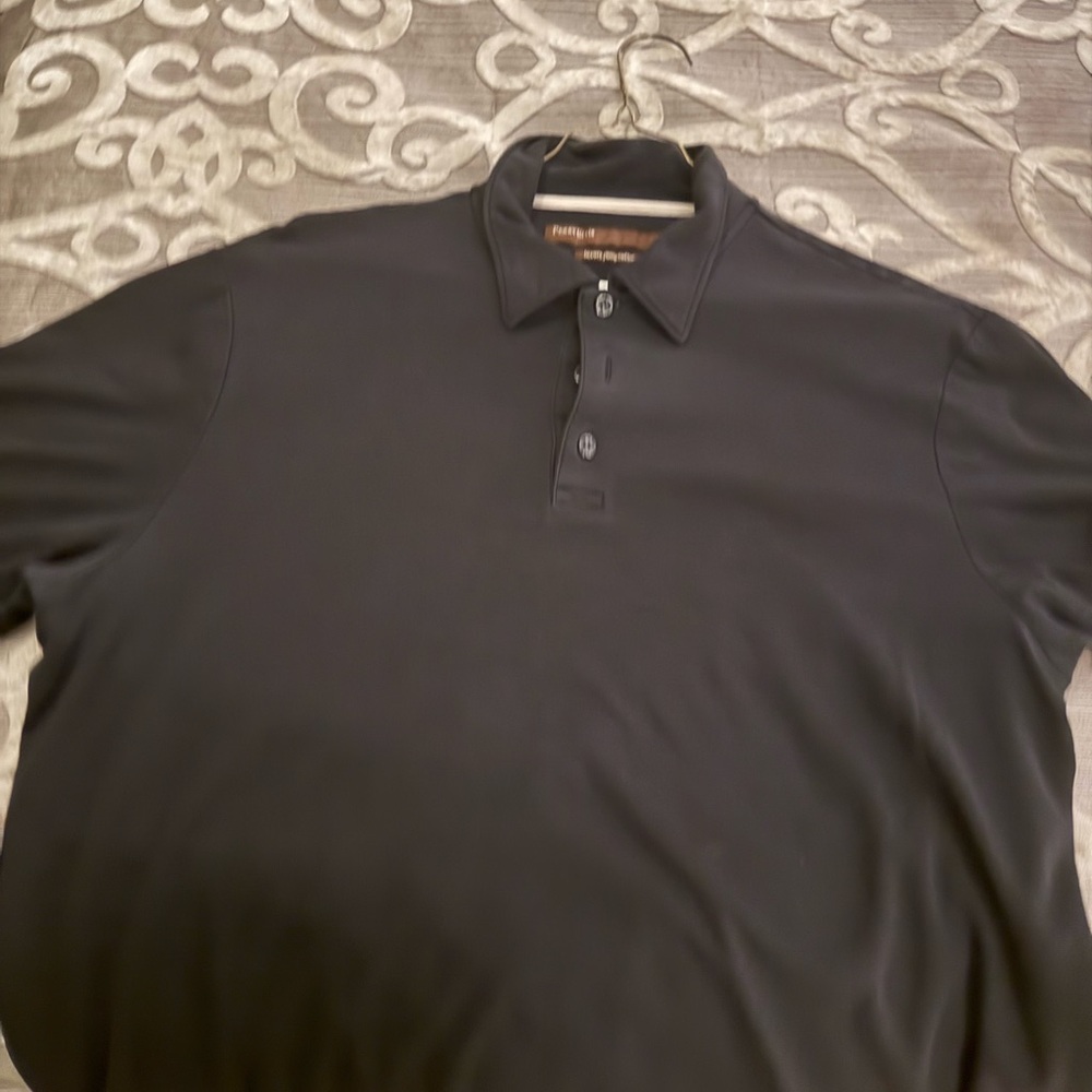 Banana Republic Black Polo Shirt Smooth Cotton Classic